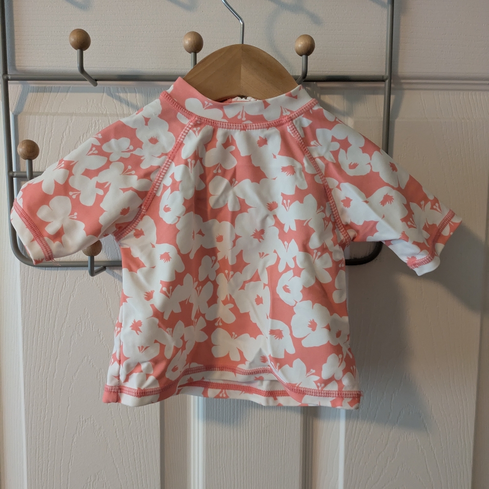 Joe Fresh Pink and White Baby Rash Guard